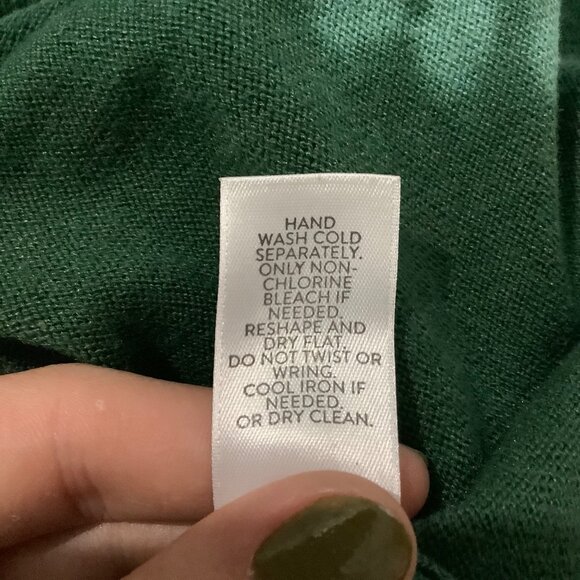 J. Jill Womens Tie-Dye Sweater Green Small  Petite Cotton Viscose Blend Ribbed - Picture 5 of 9